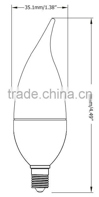 Factory supply 3W/5W Dimmable led candle light with UL,cUL,Energy Star listed for USA,Canada market
