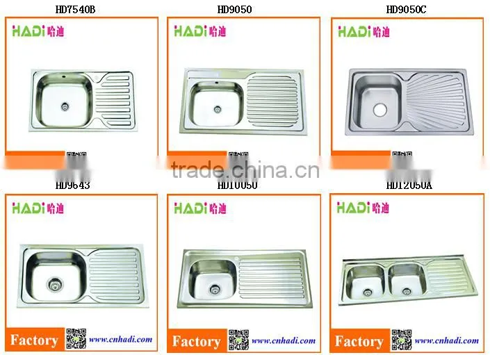 Modern kitchen designs stainless steel sink with drainboard HD11650A