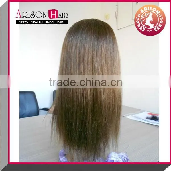 Silky straight full lace wig chinese virgin silk top