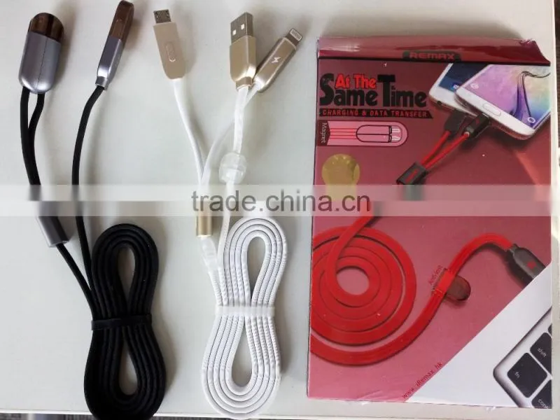 New Design Remax 2 in 1 usb charging cable to magnetic usb cable for both iphone/Android