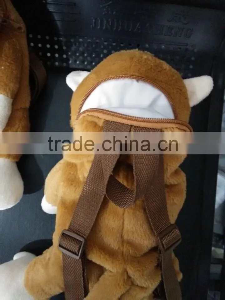 Kids plush monkey backpacks/plush animal character backpacks/monkey backpack