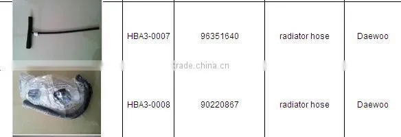 Daewoo Rubber Radiator Hose 96180322