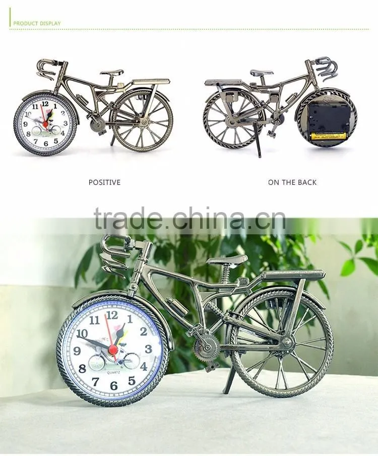 (hot) 2016 wholesale bedroom decoration bicycle desk clock, custom digital clock, time table alarm clock,