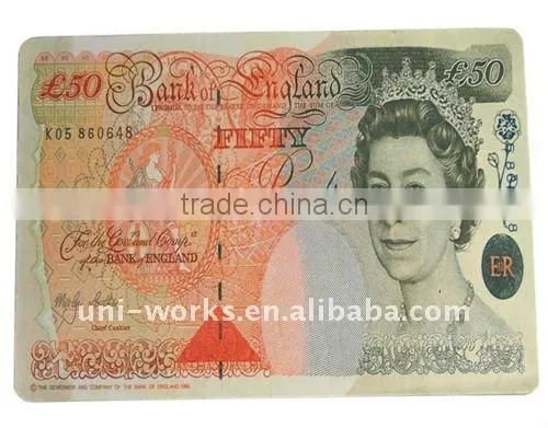 Natural computer money rubber Mouse pad