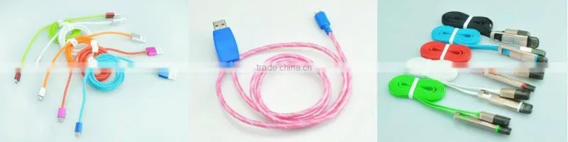 2015 hot selling Micro USB Data Cable with LED light for Iphone/Ipad