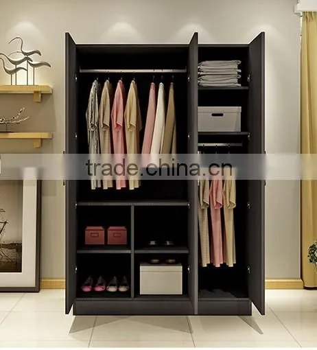 bedroom wooden cloth wardrobe design pictures with swing door (SZ-WDT002)