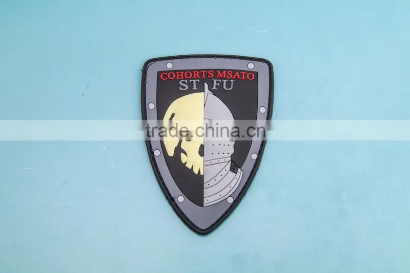 custom 3d soft pvc velcro rubber patch