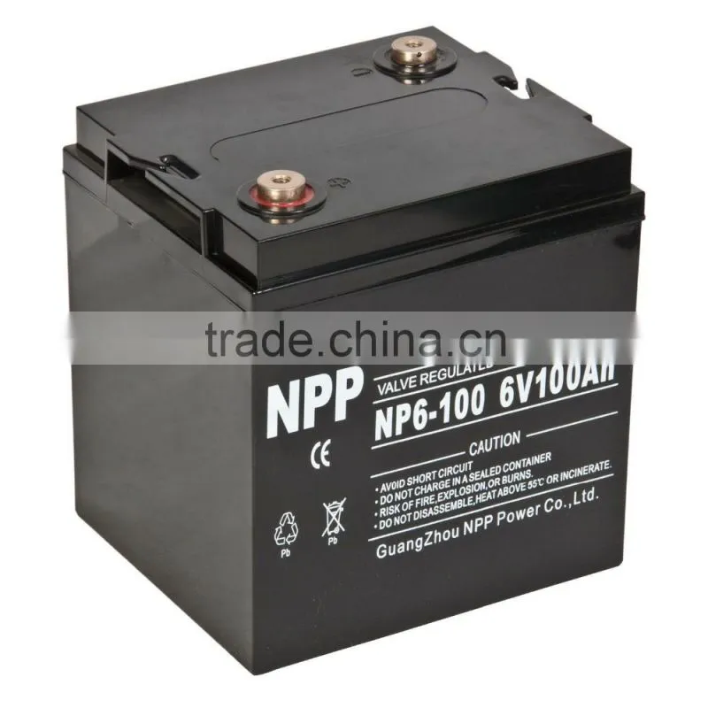 6v100ah rechargeable solar battery for sunlight