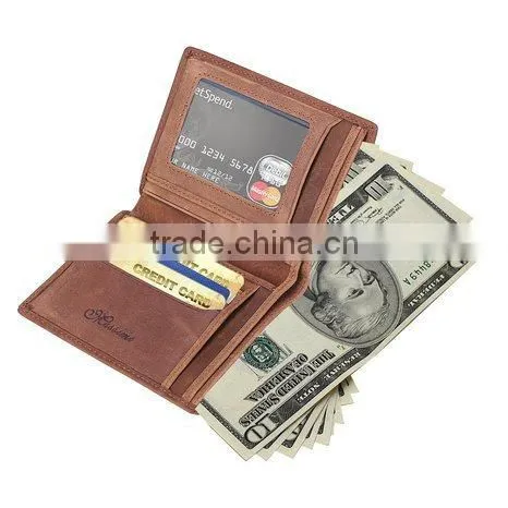 Stylish Men Dual Genuine Leather Flip-up Driving License Clutch Holder
