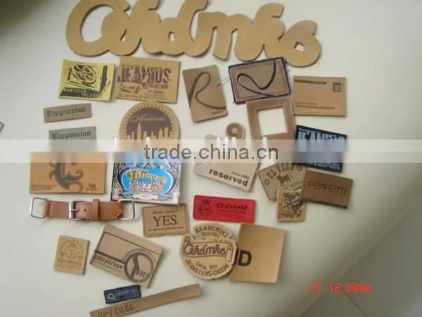 new style high quality custom embossed leather label