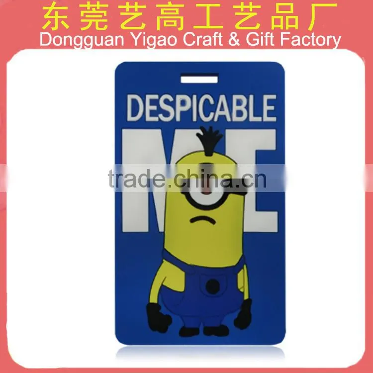 Funny PVC luggage tag wholesale, plastic luggage tag customized logo