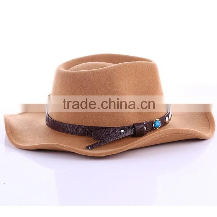 CLFD004C Fashion felt headwear boater Outdoor fedora caps