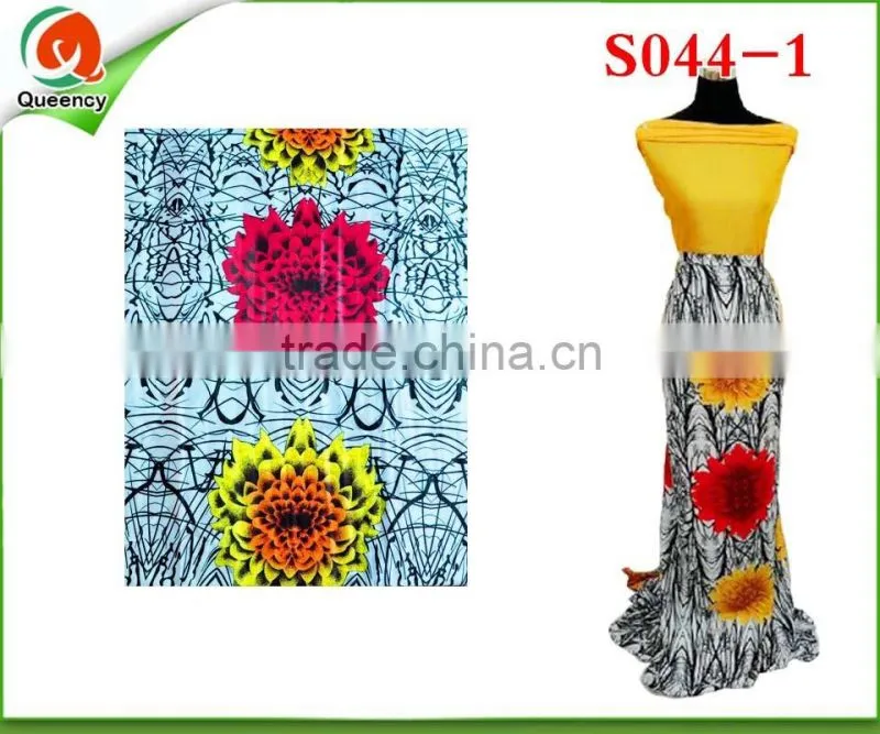 Factory direct best quality digital print leopard print satin fabric S044-1