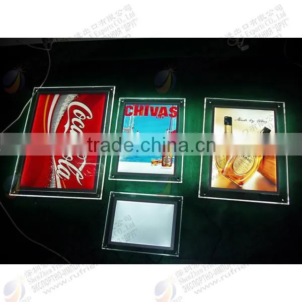 illuminated edgelit acrylic led photo frame led light box