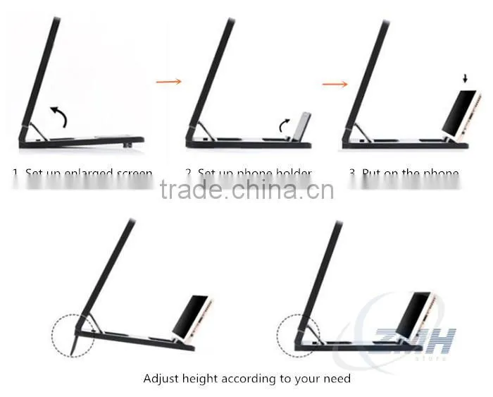New Arrival Portable 3X Mobile Phone Screen HD Magnifier Lens&Holder for TV Watching