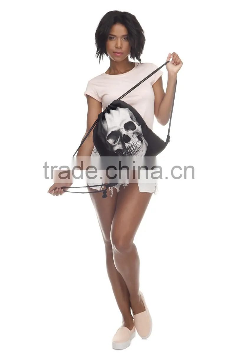 3D printing backpack drawstring bag skull collection printing Backpacks full print with travel bags