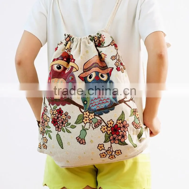 2016 New Fashion Cotton Yarn Jacquard Reusable Shopping Bag