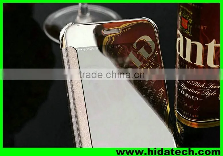 Hot selling smart visible flip leather phone case for iPhone6 6s leather pouch
