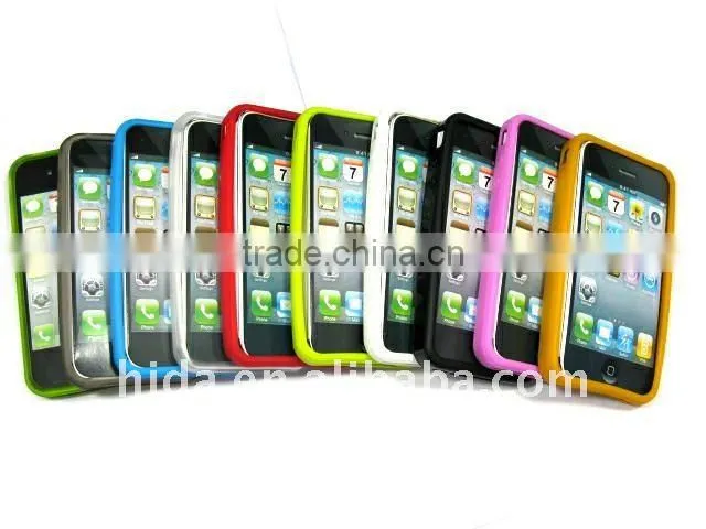 for iphone 4 case bumper case for iphone 4 4G ,for iphone 4 bumper case,Rubber Hard silicone case with various color