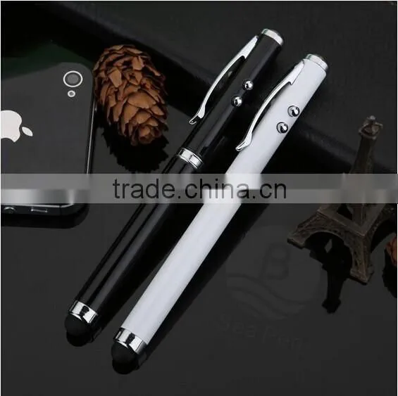 2 in 1 LED Light Laser Touch Metal Pen