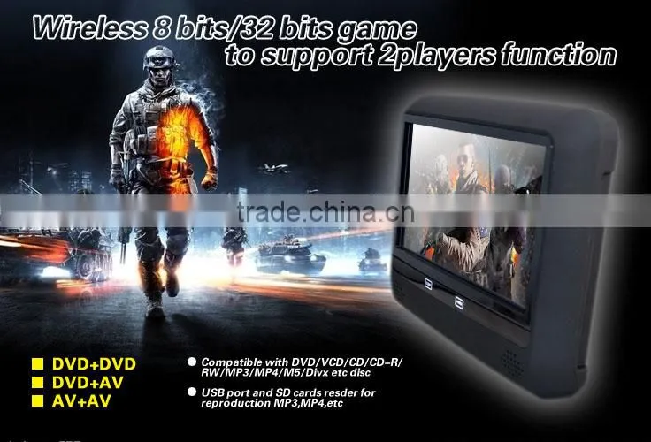 AC New arrived headrest Monitor 9 inch motorized slide shield touch screen dvd headrest monitor