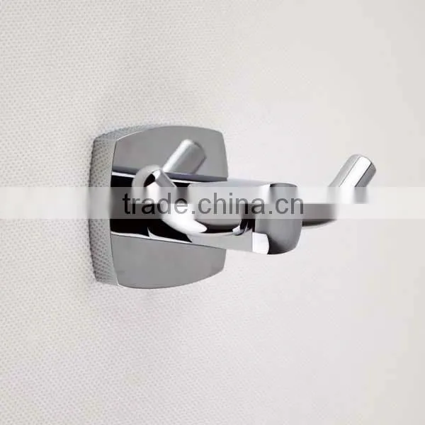 Bathroom accessories wall mounted chrome plated brass double robe hook, coat hooks, decorative wall hook