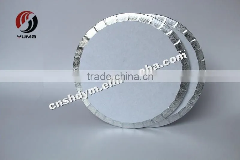 foil embossed corrugated shaped cake drums