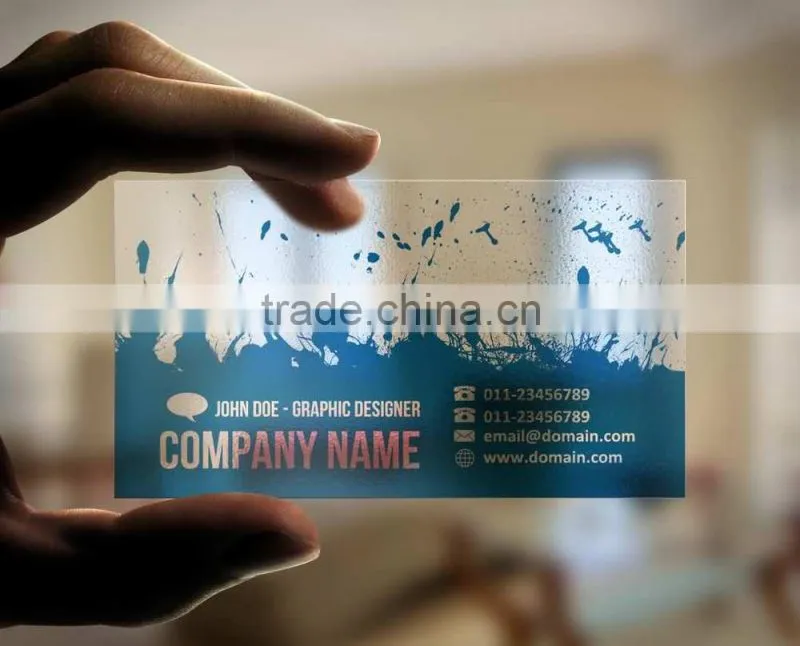 thick transparent white printed business card with QR code(M-PC010)