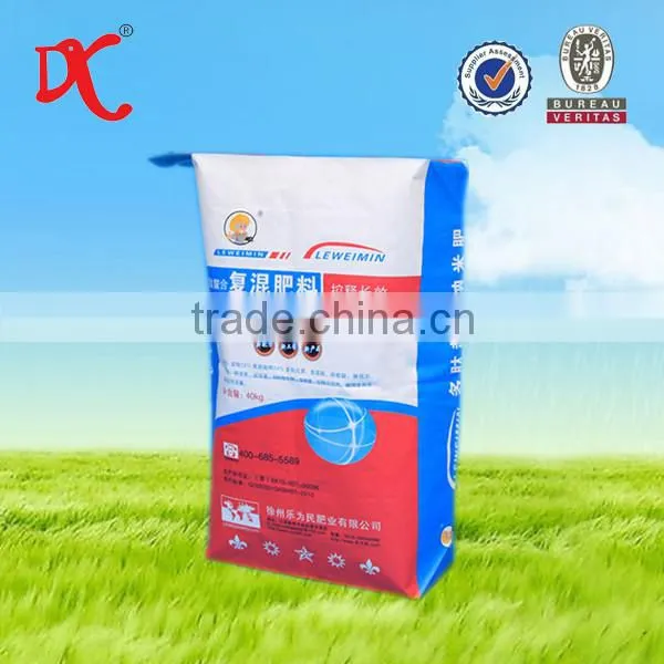 printed kraft paper plastic bag with valve/fertilizer bag