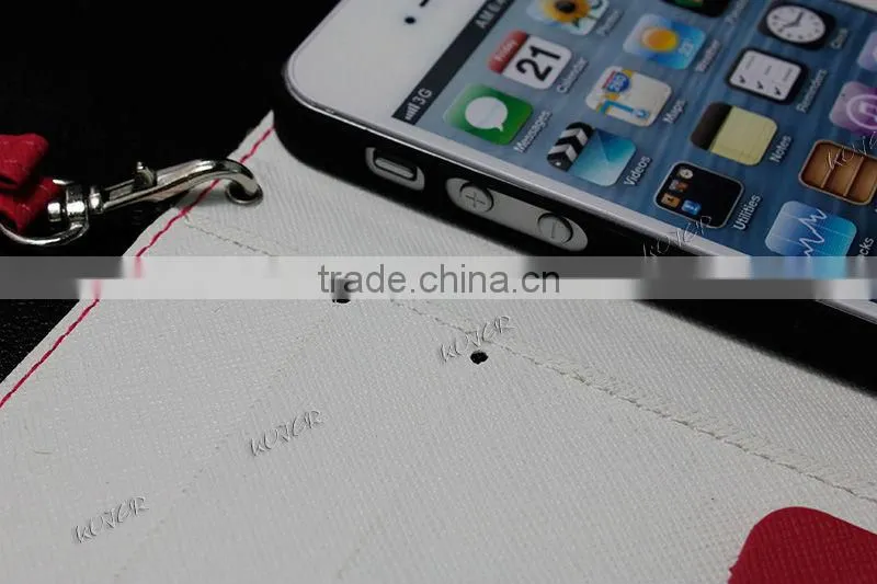 Colorful PU leather book case for iphone 5 with Card Slots inside