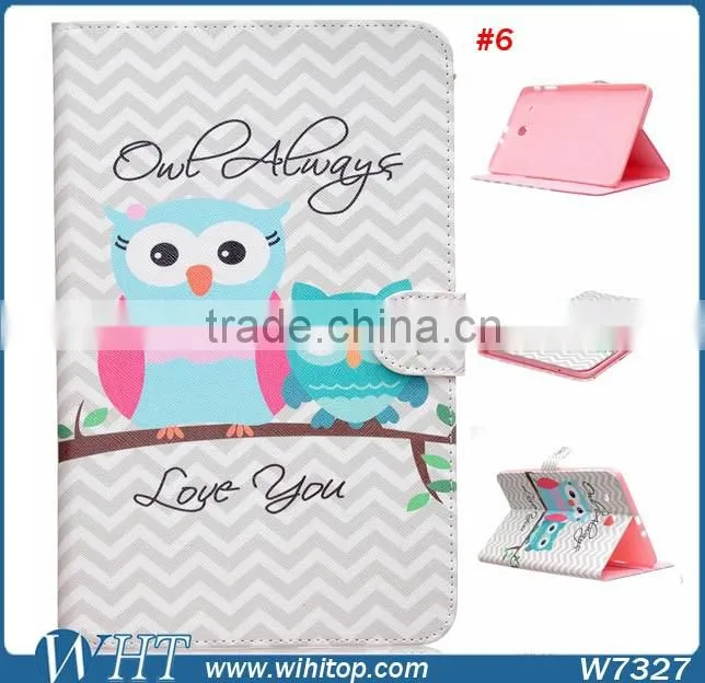 New Products for Samsung Galaxy Tab E T560 Cartoon Painting Leather Flip Case