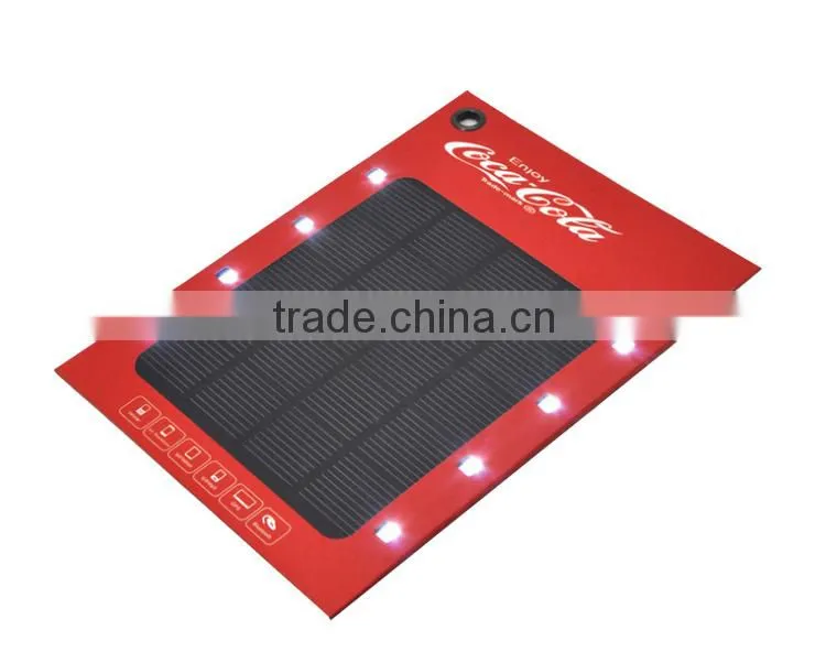 Paper solar panel charger 3W solar panel charger with 8pcs led lights