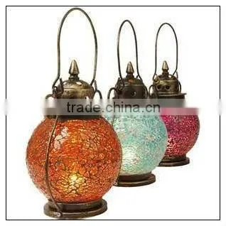 glass mosaic lantern lamp for candle