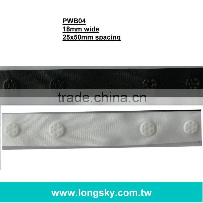 (#PWB01) Taiwan high class plastic polyester snappy button tape for clothing