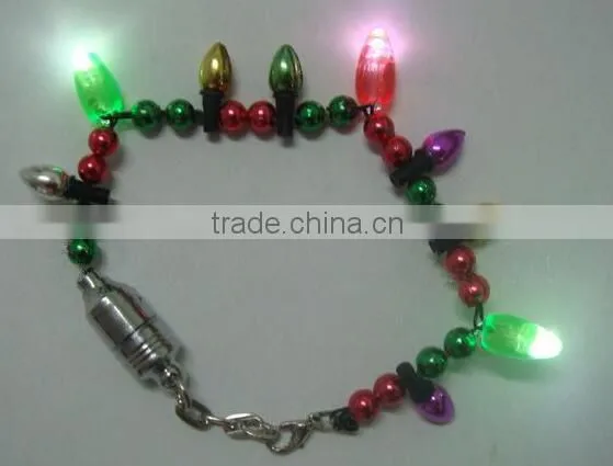 christmas bracelet blinking flashing christmas tree bright led lights batt. incl