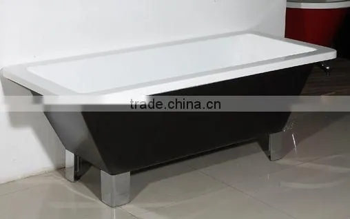 White and Black Acrylic Freestanding Bathtub