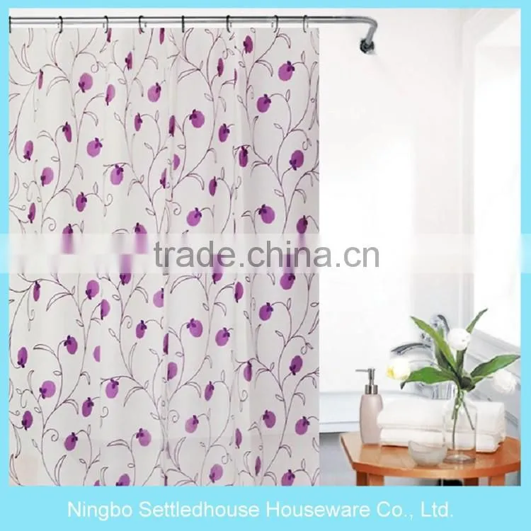 low cost small fresh printing the PEVA shower curtain