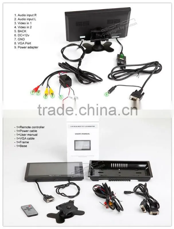 EONON E1102 10" Headrest Car Monitor/Touch Button Function