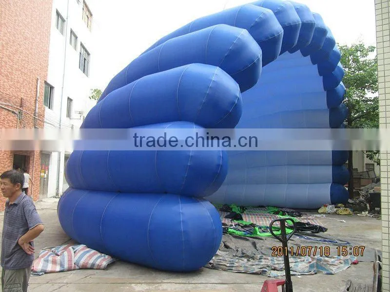 Inflatable shell tent for events