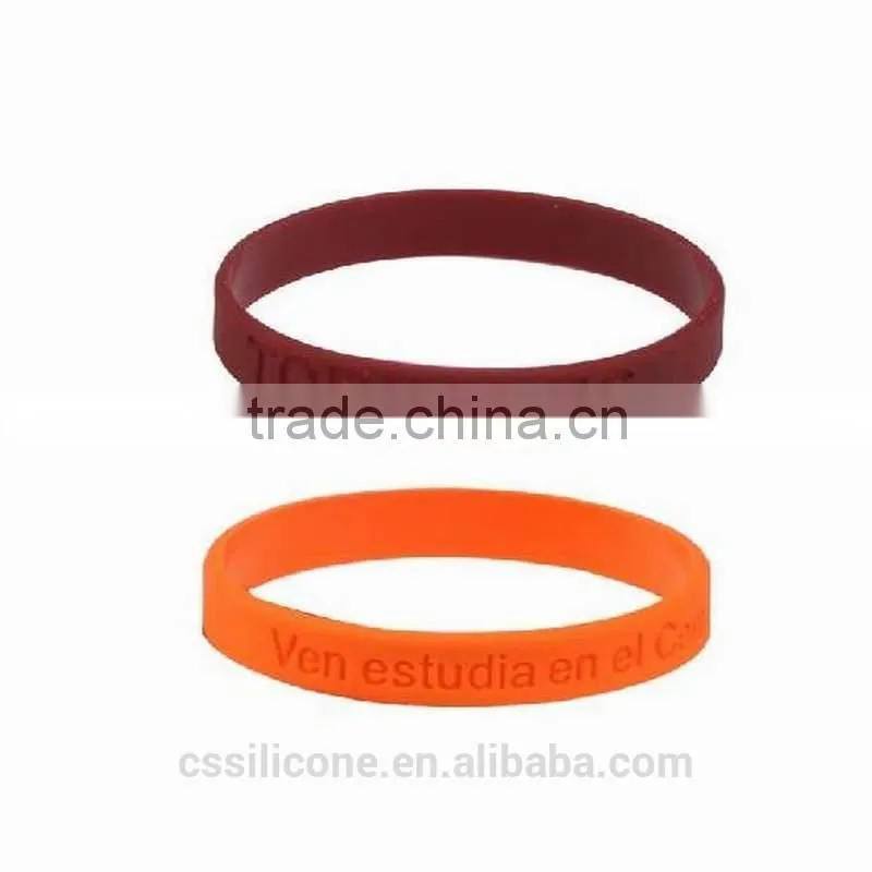Bulk cheap silicone bracelet/ Color Filled Silicone Wristband/meaningful silicone wristbands factory wholesale