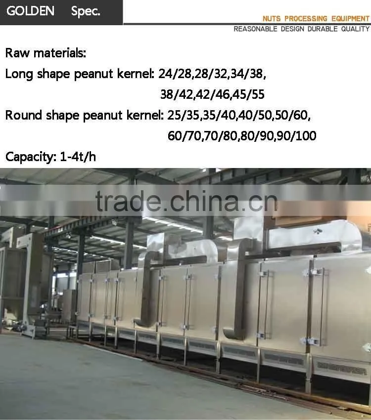 Professional Nut Equipment Peanut Roasting Blanching Line