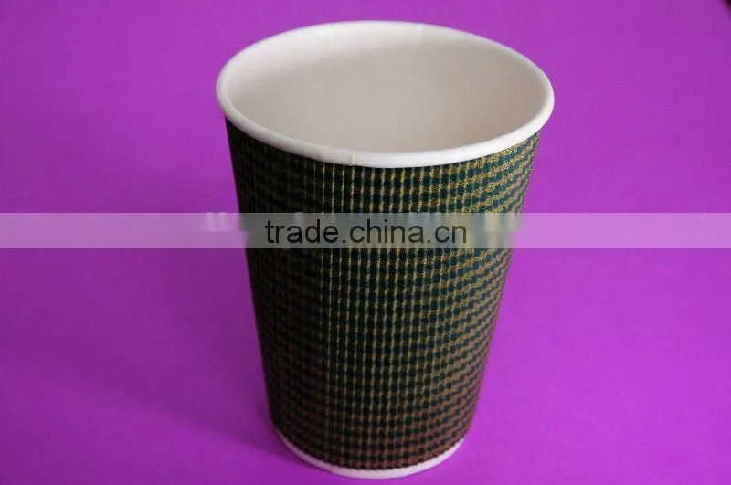 12oz take away ripple paper cups for fancy coffee with lid