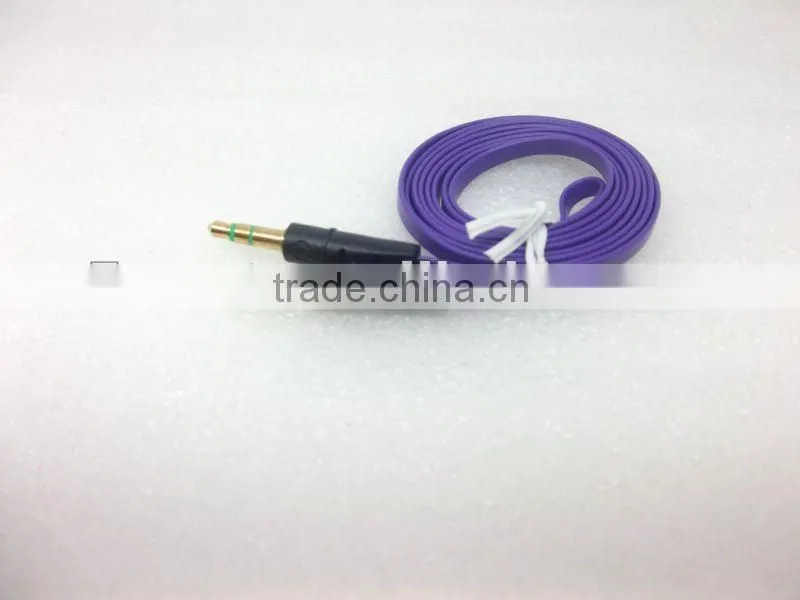 Colorful flat 3.5mm Audio Extension AUX Cable for iphone4/4s