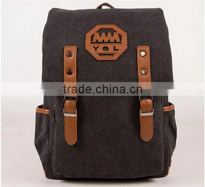 Men hasp big capacity teenage school bags boy canvas travel backpack bag