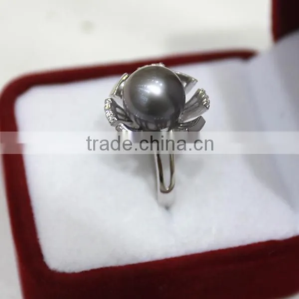 freshwater round pearl price natural flower pearl ring real 925 silver ring