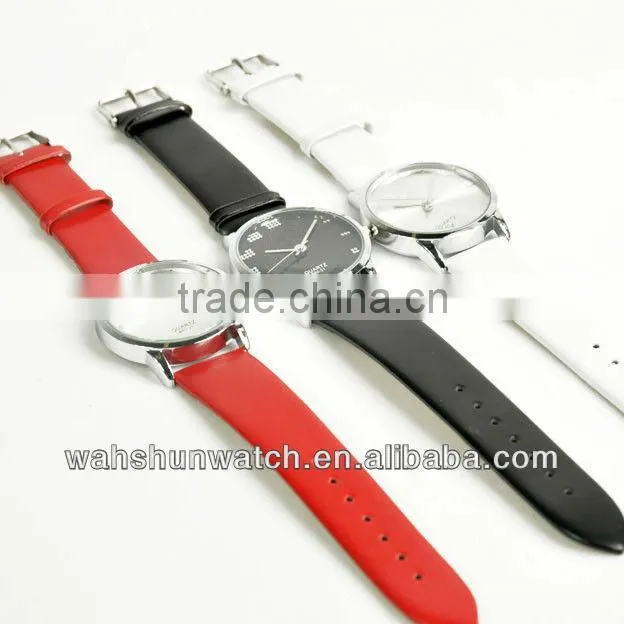 promotional colorful women leather wristwatches made in China