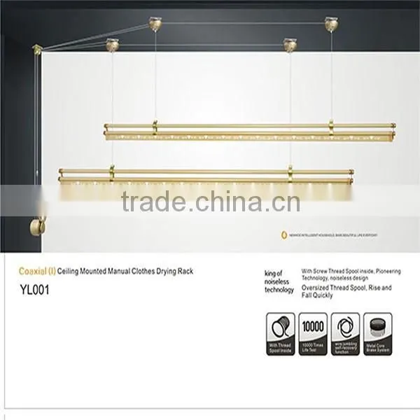 Aluminum Manual Laundry Rack Hanger Ceiling Mounted Hangers