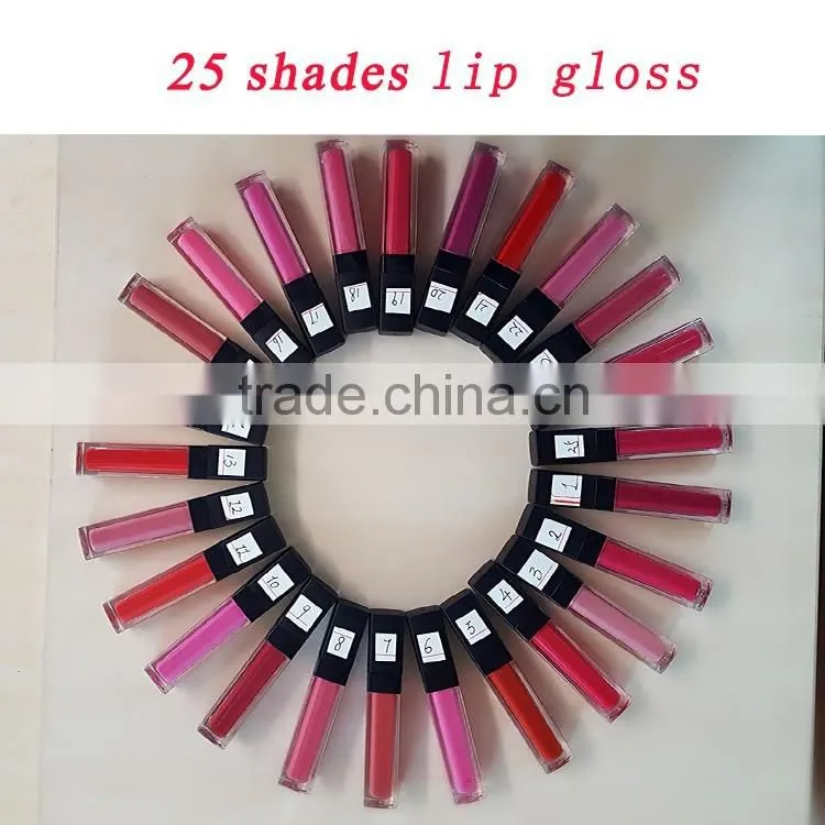 Private label 25 shades waterproof liquid matte lipstick with factory price