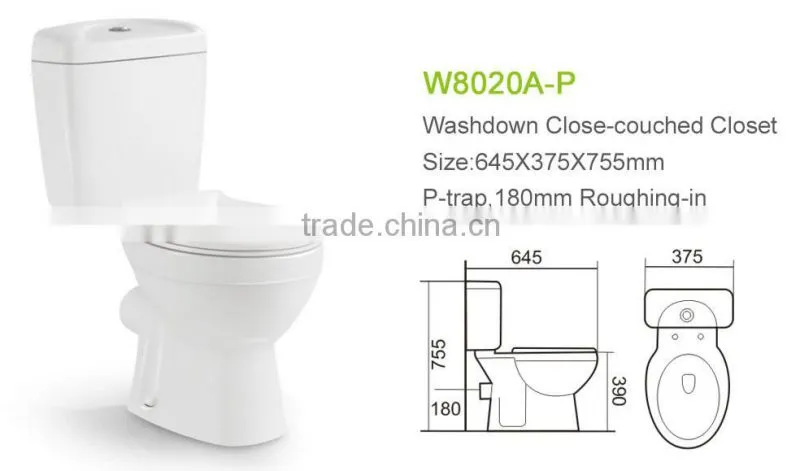 Alibaba hot sale washdown promotion western p trap toilet