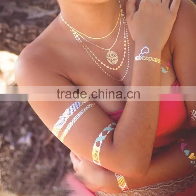 2016 New high quality good price Metallic Gold Sexy tattoo design,best selling Flash Temporary tattoo,wholesale OEM tattoo flas
